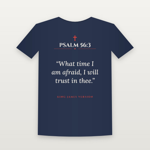 Psalm 56:3 KJV Christian T-Shirt - Navy
