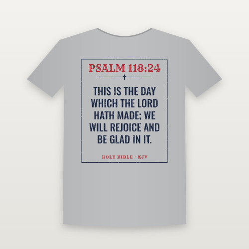 Psalm 118:24 KJV Christian Women's Relaxed Tee (Vintage) - Heather Gray