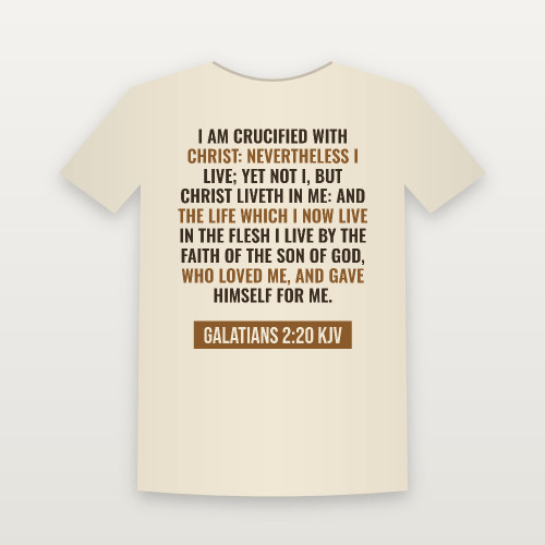 Galatians 2:20 KJV Christian T-Shirt - Natural