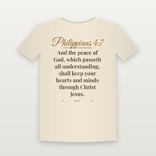 Philippians 4:7 KJV Christian Women's Relaxed Tee (Script) - Natural