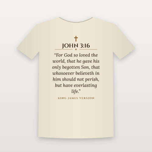 John 3:16 KJV Christian Short Sleeve Tee (Classic) - Natural