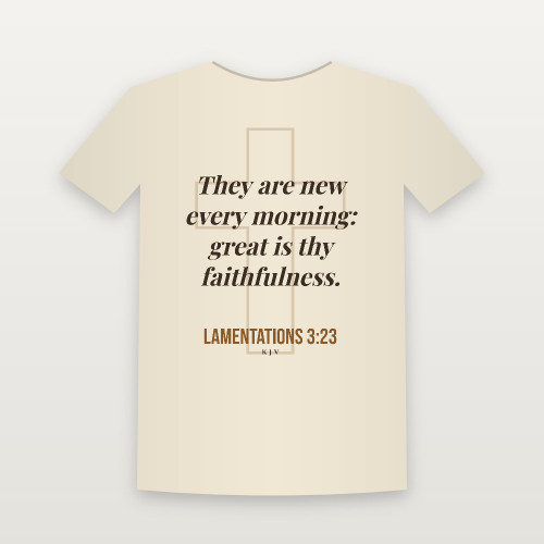 Lamentations 3:23 KJV Christian T-Shirt - Natural