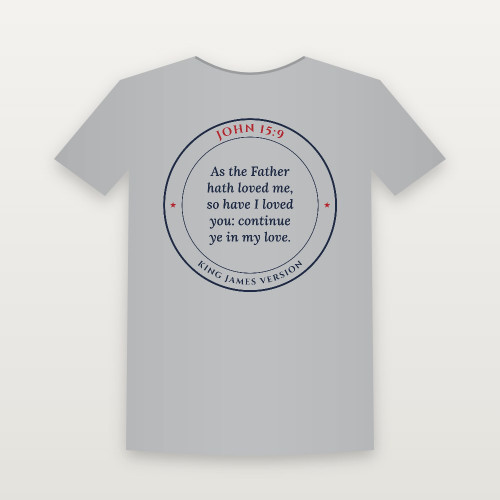 John 15:9 KJV Christian T-Shirt - Heather Gray
