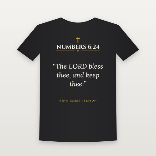 Numbers 6:24 KJV Christian Short Sleeve Tee (Classic) - Black