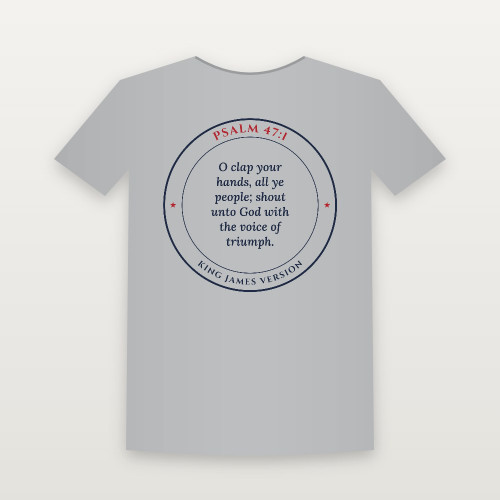 Psalm 47:1 KJV Christian T-Shirt - Heather Gray