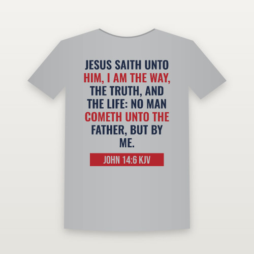 John 14:6 KJV Christian T-Shirt - Heather Gray