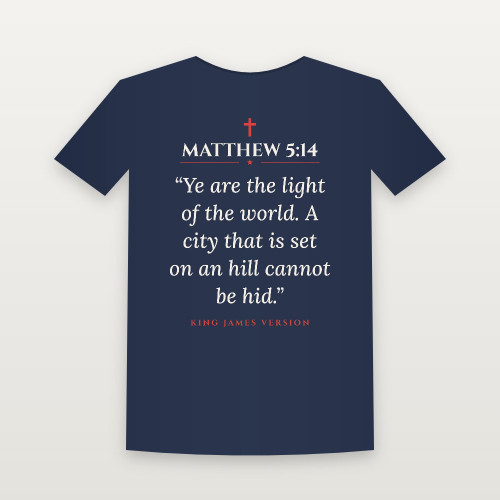 Matthew 5:14 KJV Christian T-Shirt - Navy