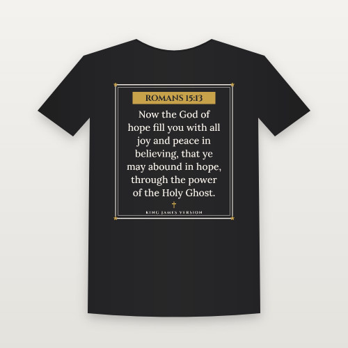 Romans 15:13 KJV Christian Women's Relaxed Tee (Framed) - Black