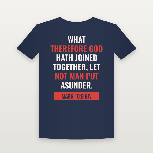 Mark 10:9 KJV Christian Short Sleeve Tee (Bold Type) - Navy