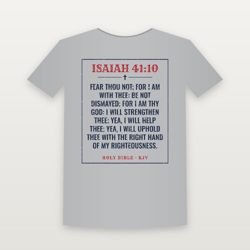 Isaiah 41:10 KJV Christian Women's Relaxed Tee (Vintage) - Heather Gray