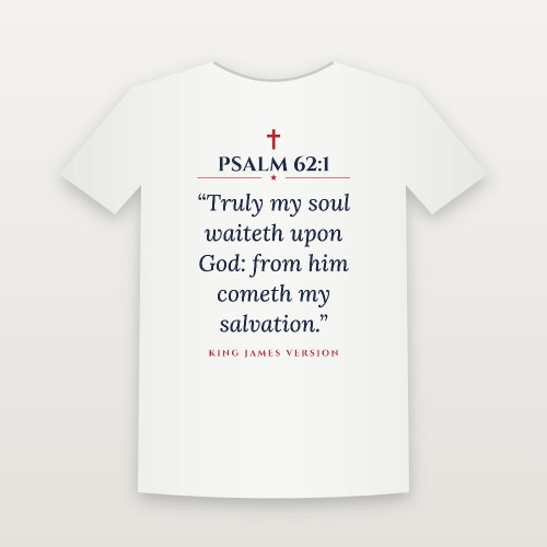 Psalm 62:1 KJV Christian Women's Relaxed Tee (Classic) - White