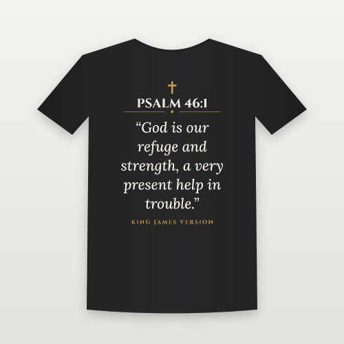 Psalm 46:1 KJV Christian Women's Relaxed Tee (Classic) - Black