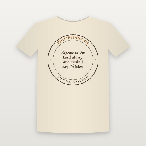 Philippians 4:4 KJV Christian Women's Relaxed Tee (Round Badge) - Natural