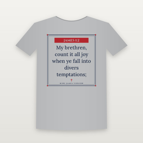 James 1:2 KJV Christian Women's Relaxed Tee (Framed) - Heather Gray