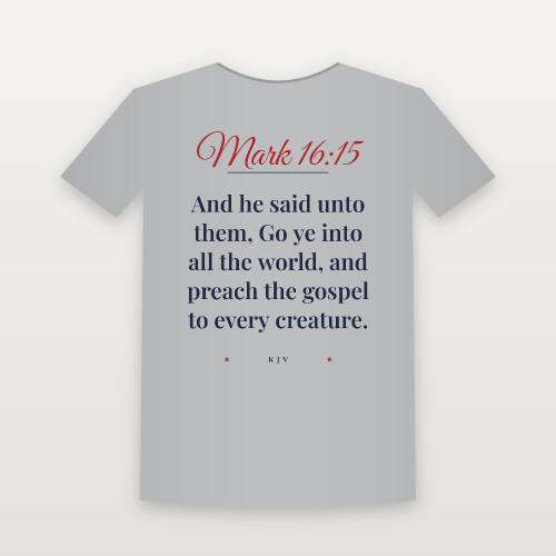 Mark 16:15 KJV Christian Women's Relaxed Tee (Script) - Heather Gray