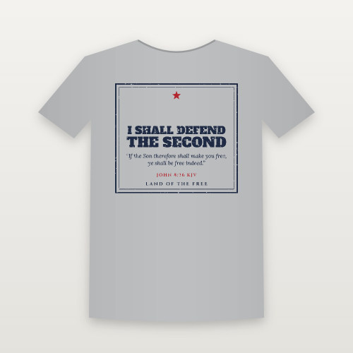 I Shall Defend the Second Patriotic T-Shirt - Heather Gray