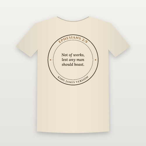Ephesians 2:9 KJV Christian Women's Relaxed Tee (Round Badge) - Natural