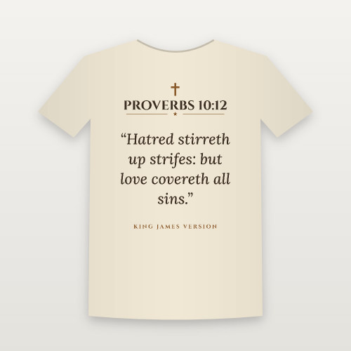 Proverbs 10:12 KJV Christian Women's Relaxed Tee (Classic) - Natural