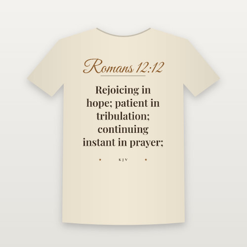Romans 12:12 KJV Christian Women's Relaxed Tee (Script) - Natural