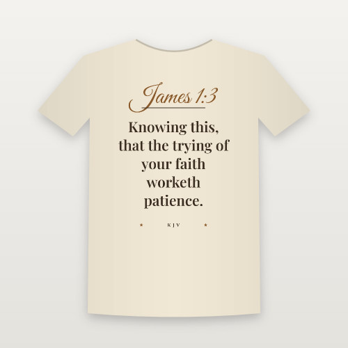 James 1:3 KJV Christian Women's Relaxed Tee (Script) - Natural
