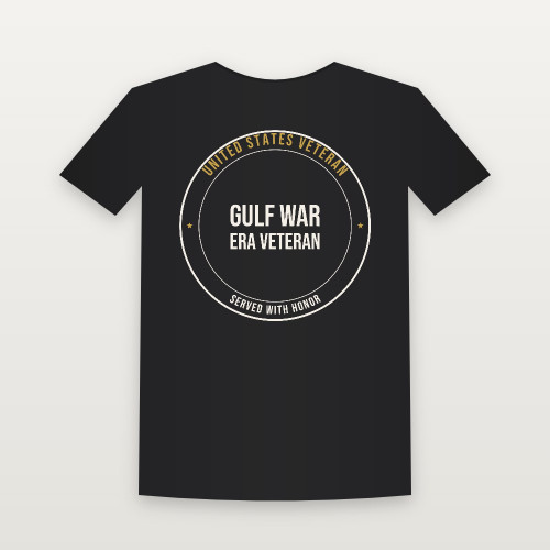 Gulf War Era Veteran Short Sleeve Tee (Badge) - Black