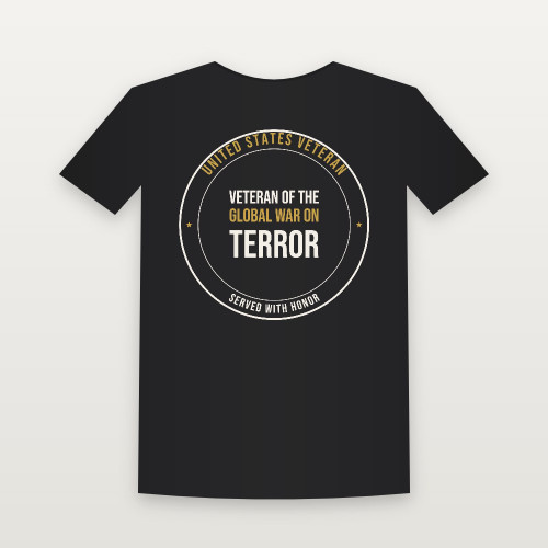 Veteran of the Global War on Terror Short Sleeve Tee (Badge) - Black