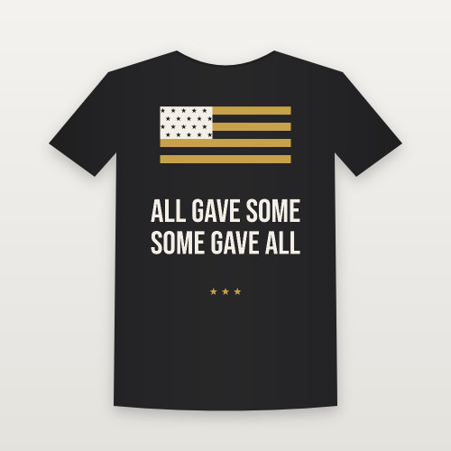 All Gave Some · Some Gave All Veteran Short Sleeve Tee (Flag) - Black