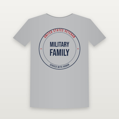 Military Family Veteran Short Sleeve Tee (Badge) - Heather Gray