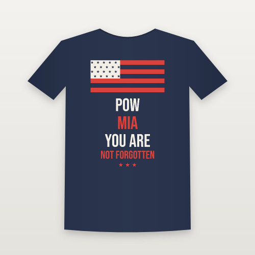 POW · MIA · You Are Not Forgotten Veteran Short Sleeve Tee (Flag) - Navy