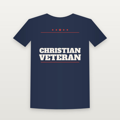Christian Veteran Short Sleeve Tee (Star Banner) - Navy