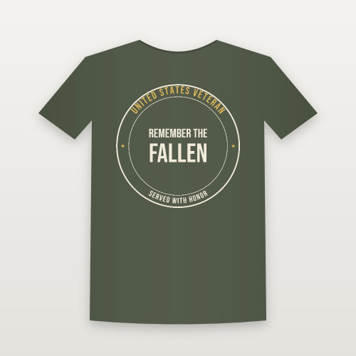 Remember the Fallen Veteran T-Shirt - Military Green