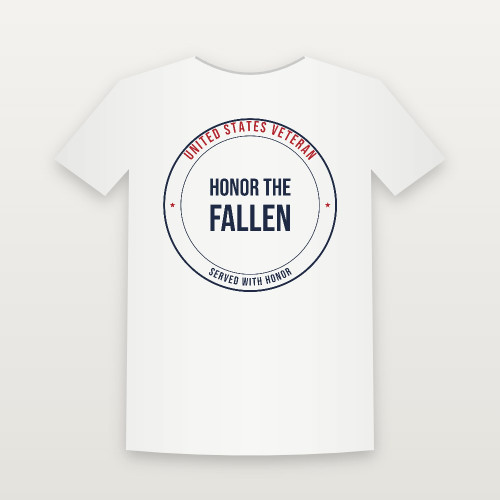 Honor the Fallen Veteran Short Sleeve Tee (Badge) - White