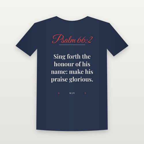 Psalm 66:2 KJV Christian Women's Relaxed Tee (Script) - Navy