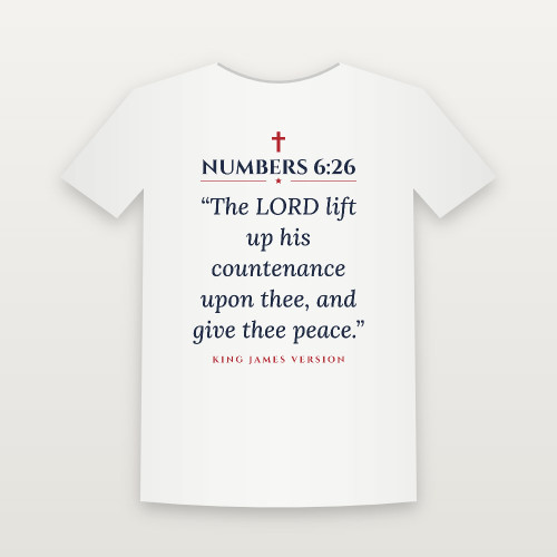 Numbers 6:26 KJV Christian Women's Relaxed Tee (Classic) - White
