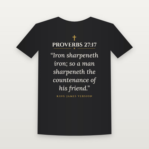 Proverbs 27:17 KJV Christian Women's Relaxed Tee (Classic) - Black