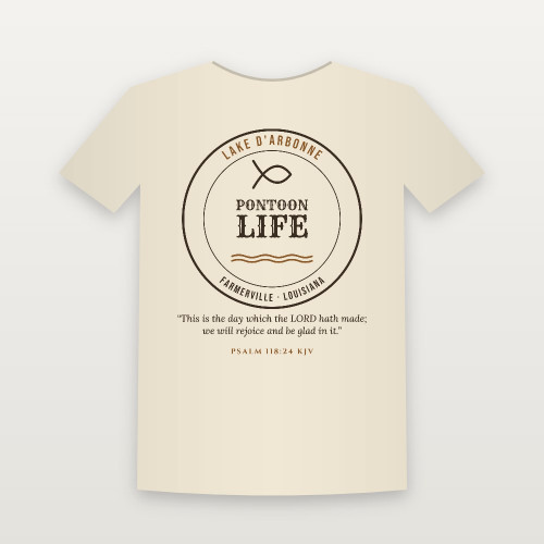 Pontoon Life · Lake D'Arbonne Short Sleeve Tee with Psalm 118:24 (Lake Badge) - Natural