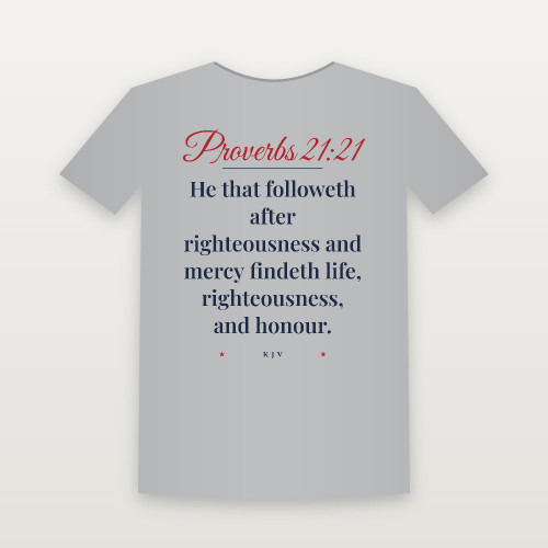 Proverbs 21:21 KJV Christian Women's Relaxed Tee (Script) - Heather Gray