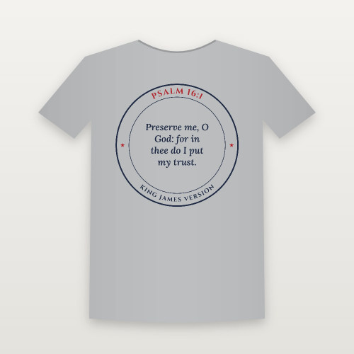 Psalm 16:1 KJV Christian Women's Relaxed Tee (Round Badge) - Heather Gray