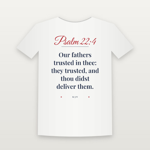 Psalm 22:4 KJV Christian Women's Relaxed Tee (Script) - White
