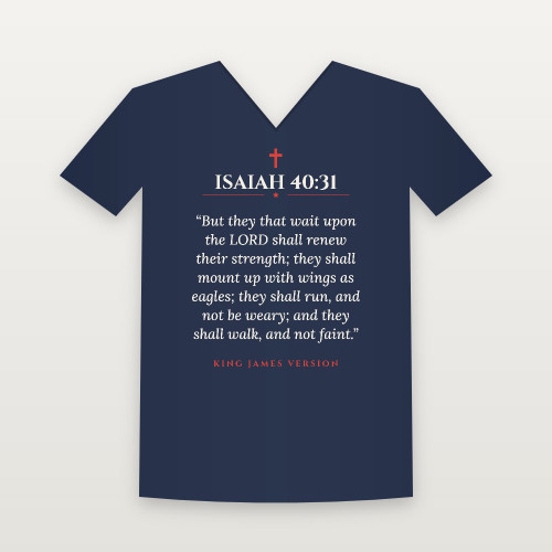 Isaiah 40:31 KJV Christian V-Neck Tee (Classic) - Navy