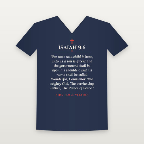 Isaiah 9:6 KJV Christian V-Neck Tee (Classic) - Navy