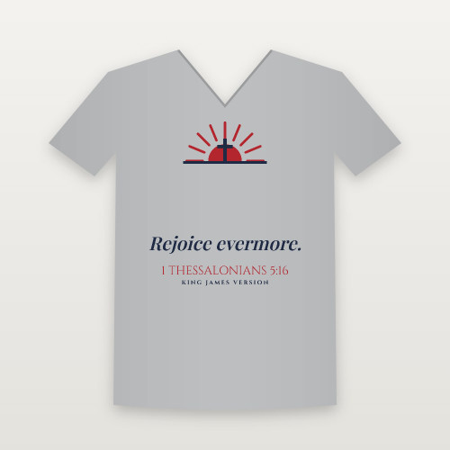 1 Thessalonians 5:16 KJV Christian V-Neck Tee (Sunrise) - Heather Gray
