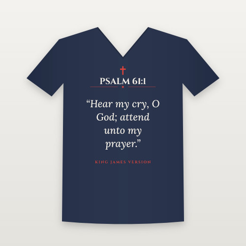 Psalm 61:1 KJV Christian V-Neck Tee (Classic) - Navy