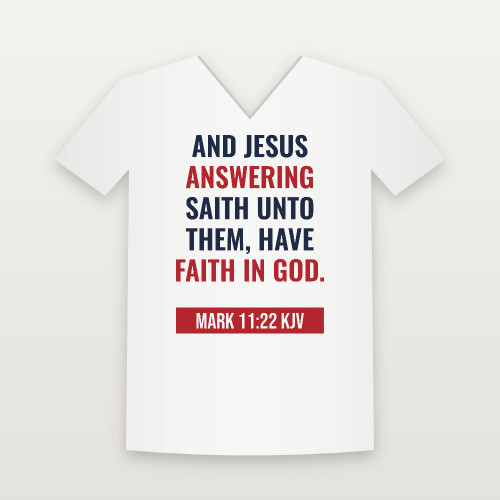 Mark 11:22 KJV Christian V-Neck Tee (Bold Type) - White