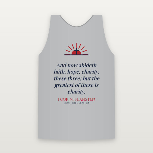 1 Corinthians 13:13 KJV Christian Tank Top (Sunrise) - Heather Gray