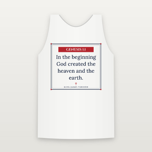 Genesis 1:1 KJV Christian Tank Top (Framed) - White