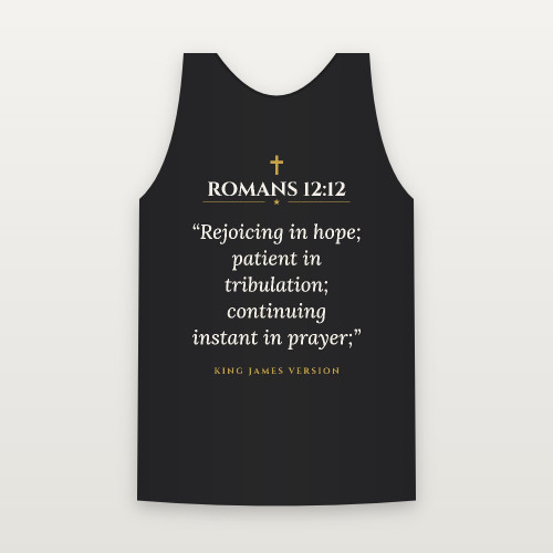 Romans 12:12 KJV Christian Tank Top (Classic) - Black