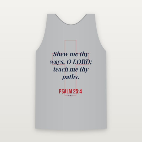 Psalm 25:4 KJV Christian Tank Top (Cross) - Heather Gray