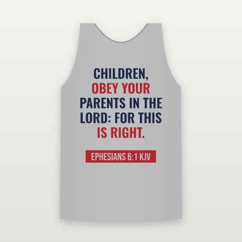 Ephesians 6:1 KJV Christian Tank Top (Bold Type) - Heather Gray