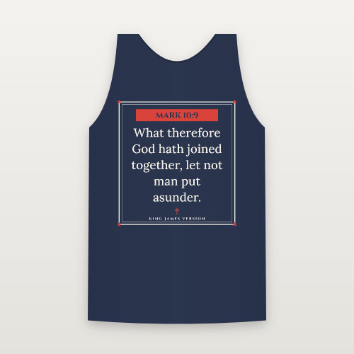 Mark 10:9 KJV Christian Tank Top (Framed) - Navy